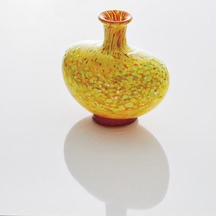 北洋硝子 津軽びいどろ 十和田 紅葉 花器 (中)