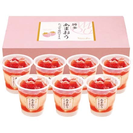 《2022 お中元》 博多あまおう たっぷり苺のアイス 7個 22-1005-048 【販売期間:2022年6月7日~2022年7月25日】