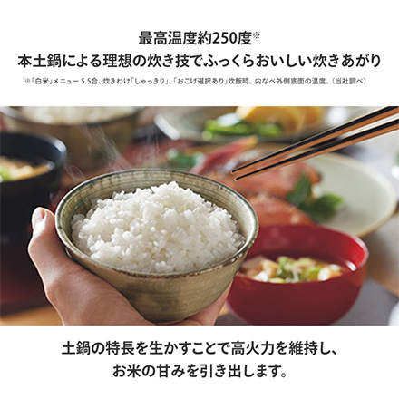 タイガー 土鍋ご泡火炊き 5.5合炊き エボニーブラック JPL-Y100KG