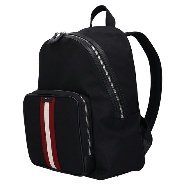 バリー リュック メンズ レディース ブランド BALLY バックパック リュックサック スクールバッグ ナイロン 6308463 ブラック レッド バッグ