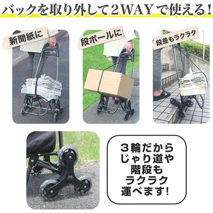 3輪ショッピングキャリーカート レッド ※他色あり
