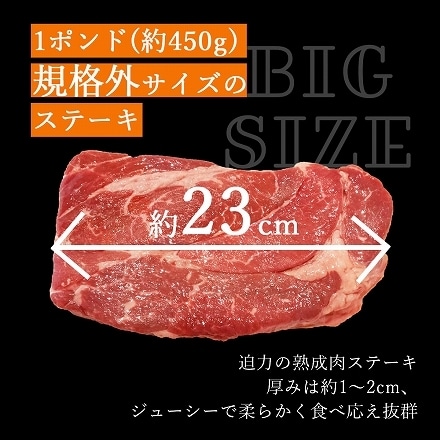 1ポンドステーキ 450g × 2枚 熟成牛 ステーキ メガサイズ