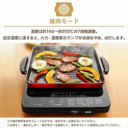 アイリスオーヤマ IHクッキングヒーター・焼き肉プレート・鍋セット IHC-T51S-B