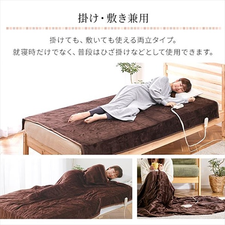 アイリスオーヤマ 電気毛布 掛け敷タイプ フランネル素材 EHB-F1813-DT ダークブラウン