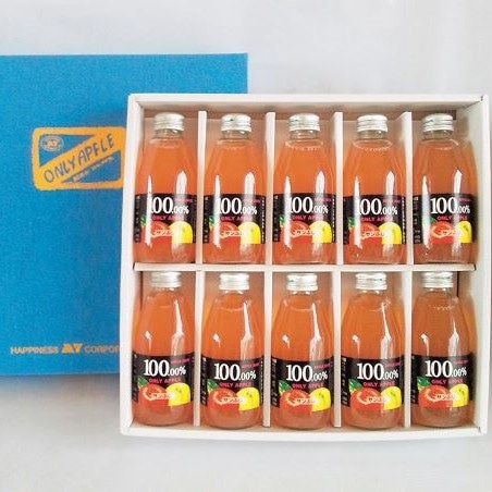 贅沢な無添加100.00%りんごジュース サンふじ200ml×10本