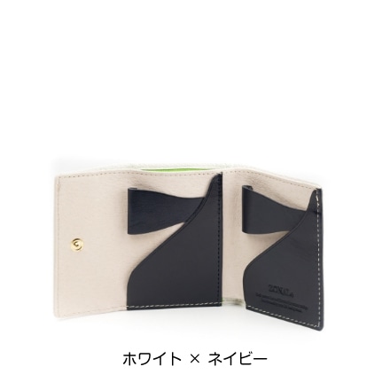 ZONALe イタリアンレザー 三つ折りミニ財布(ブラウン × ダークブラウン)※他色あり