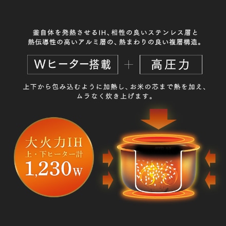 アイリスオーヤマ 米屋の旨み 銘柄炊き圧力IHジャー炊飯器5.5合 RC-PH50 ブラウン