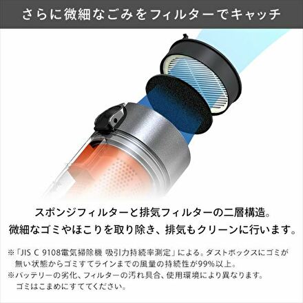 アイリスオーヤマ 充電式サイクロンスティッククリーナー ノーマルヘッド SCD-140-B ブラック