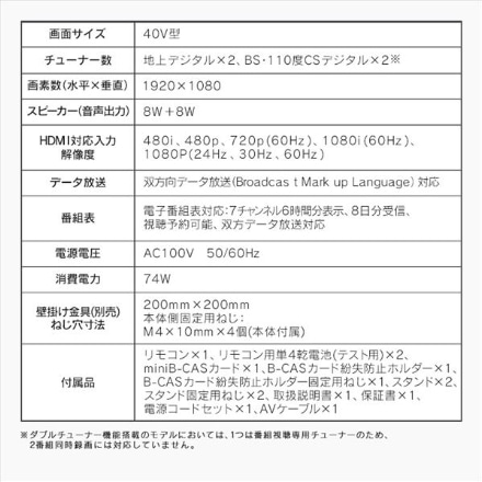 アイリスオーヤマ 2K液晶テレビ 40V型 LT-40D420W ホワイト ※他色あり
