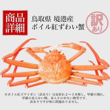 訳あり 鳥取県 境港産 ボイル 紅ずわい蟹 5尾 セット