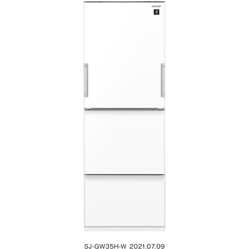 シャープ 3ドア冷蔵庫 350L どっちもドア プラズマクラスター SJ-GW35H-W ピュアホワイト ※他色あり