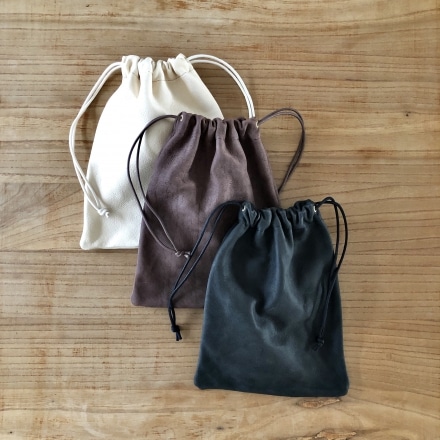 kinchaku bag チョコ ※他色あり