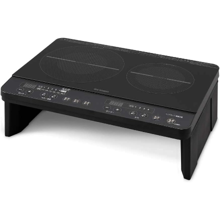 アイリスオーヤマ IHコンロ IHK-W13S アイリスオーヤマ 2口 足つき 黒