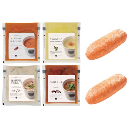 〈スープストックトーキョー〉 スープ（4種4パック）とパンのセット