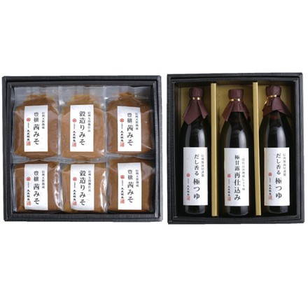 〈長野・丸正醸造〉信州味噌・醤油詰合せ（豊穣茜みそ・穀造りみそ各750g、だし香る極つゆ・極甘露再仕込み醤油各900ml）
