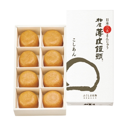 柏屋 薄皮饅頭 こしあん（手提袋付） 8個