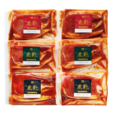 お中元熨斗付き 鹿野高原豚ロースステーキ（味付肉） シャリアピン・スパイシー・鹿野オリジナル 各90g×2 御中元 夏ギフト ギフト 贈答