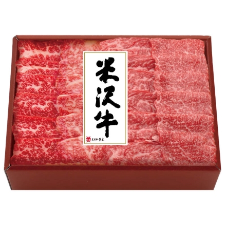 お中元熨斗付き 米沢牛赤身肩とカルビ（バラ肉）の焼肉用詰合せ バラ肉200g、肩肉150g、牛脂付 御中元 夏ギフト ギフト 贈答