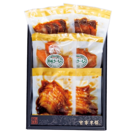 お中元熨斗付き 真鯛・さーもん・ぶりの3種漬け丼セット 真鯛漬け丼の素・ぶり漬け丼の素・オリーブさーもん漬け丼の素 各60g（固形量40g）×2 御中元 夏ギフト ギフト 贈答