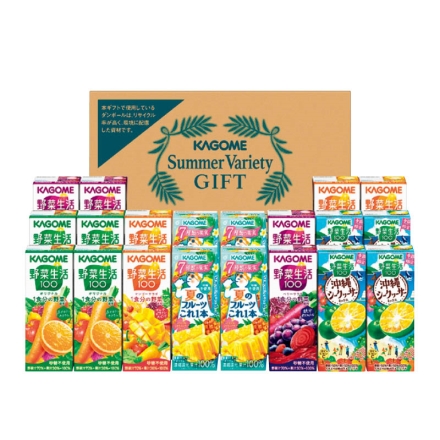 お中元熨斗付き ＜カゴメ＞野菜飲料バラエティセットＢ 夏のフルーツこれ一本200ml×4、野菜生活（オリジナル・ベリーサラダ・マンゴーサラダ 各200ml×4）、野菜生活沖縄シークヮーサーミックス195ml×4 御中元 夏ギフト ギフト 贈答