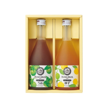 お中元熨斗付き ＜山田養蜂場＞ハニードリンク2本セット ゆずハニードリンク・うめハニードリンク 各500ml 御中元 夏ギフト ギフト 贈答