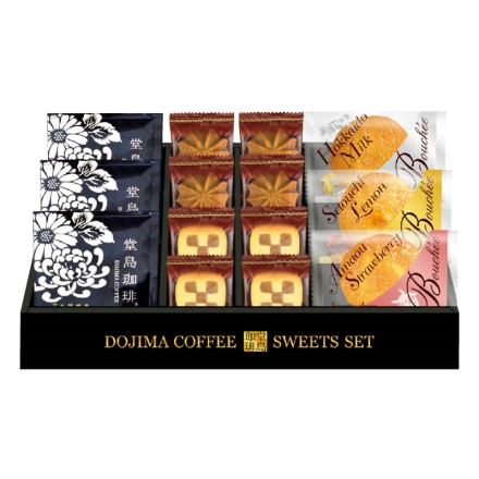 お中元熨斗付き 堂島珈琲＆ふんわりブッセと焼き菓子セット 堂島珈琲ドリップコーヒー8g×3、ブッセ（あまおう苺・瀬戸内レモン・北海道産ミルク 各1個）、クッキー（チェス・コーヒー 各4枚） 御中元 夏ギフト ギフト 贈答