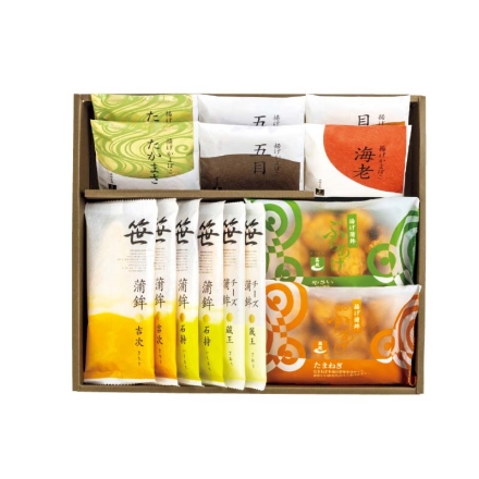 お歳暮のし付き 高政 笹かまぼこ詰合せＢ 笹かまぼこ（吉次・石持 各2枚）、チーズ笹かまぼこ蔵王2枚、揚げかまぼこ（たかまさ・五目 各2枚、海老・貝柱 各1枚）、ぷちあげ（たまねぎ・やさい 各8個）