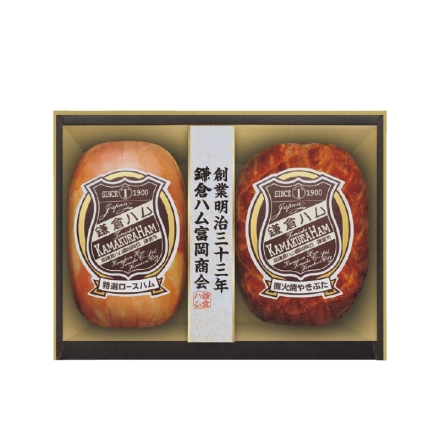 お歳暮のし付き 鎌倉ハム富岡商会 ＫＮ－320Ｔ 特選ロースハム320g、直火焼やきぶた170g