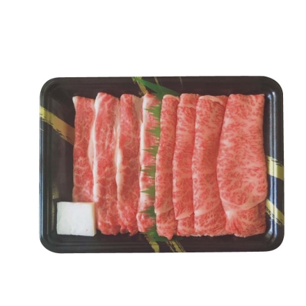 お歳暮のし付き 山形県産 黒毛和牛すき焼用 肩ロース・バラ 各200g、牛脂付