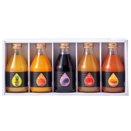 お歳暮のし付き ＜銀座千疋屋＞銀座ストレートジュース 5本