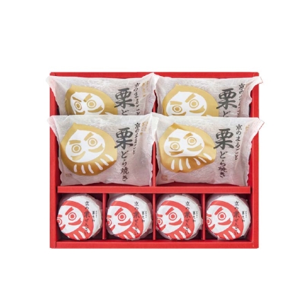 お歳暮のし付き ＜京都 養老軒＞まるごと栗どら・栗ぜんざい詰合せ 栗どら焼き4個、栗ぜんざい95g×4