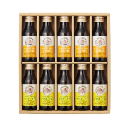 お歳暮のし付き ＜山田養蜂場＞ローヤルゼリー・プロポリスドリンクギフト ローヤルゼリードリンクJ2000・プロポリスドリンクプロガードC 各100ml×5