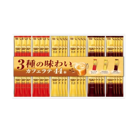お歳暮のし付き ＜ネスカフェ＞ゴールドブレンド スティックギフト ゴールドブレンド（スティックコーヒー・コク深めスティックコーヒー 各7g×16、カフェインレススティックコーヒー7g×12）