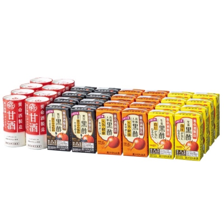 お歳暮のし付き ＜養命酒製造＞カラダに嬉しい黒酢・甘酒セットＬ 養命酒製造甘酒・黒豆黒酢・高麗人参黒酢・生姜黒酢 各125ml×8