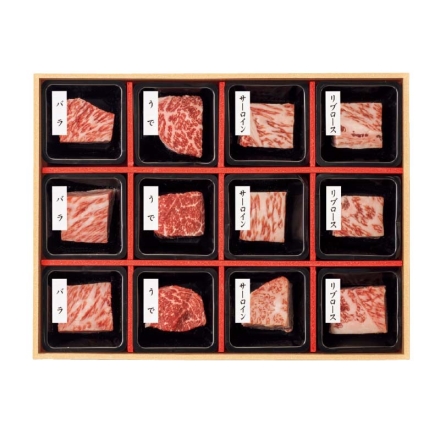 お歳暮のし付き ＜やまなか家＞黒毛和牛食べ比べセット サーロイン・リブロース・バラ・うで 各20g×3