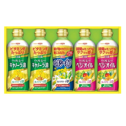お歳暮のし付き ＜日清＞ヘルシーオイルギフトＡ ヘルシーキャノーラ油・ヘルシーベジオイル 各350g×2、ヘルシーオフ350g