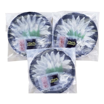 とらふぐ刺身セット （とらふぐ刺身20g・とらふぐ皮刺10g・ぽん酢12g・もみじおろし3g）×3