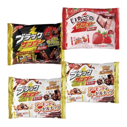 ブラックサンダーミニバー バラエティセット ブラックサンダーミニバー139g（個装紙込）、いちご113g（個装紙込）、アーモンド＆ヘーゼルナッツ112g（個装紙込）×2