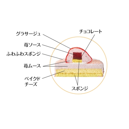 冷凍 ＜うふ、いちご ＞苺のダブルフロマージュ 直径約15cm