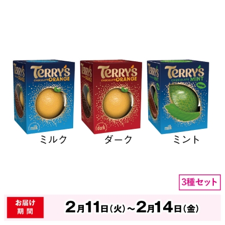 2月11日～2月14日の間にお届け バレンタイン ＜テリーズ＞チョコレート オレンジセット チョコ チョコレート ミルク、ダーク、ミント各1個