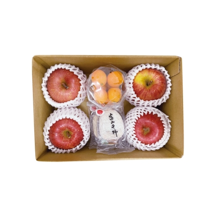 季節の果実～高糖度サンふじと金柑と干し柿～ サンふじ1kg（4個）、金柑100g（5～8個）、干し柿120g（2～4個）