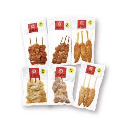 父の日 宮崎 妻地鶏やきとり詰合せ もも串（タレ味・塩味 各3本）、かわ串（タレ味・塩味 各3本）、つくね串（タレ味・塩味 各3本） ギフト プレゼント