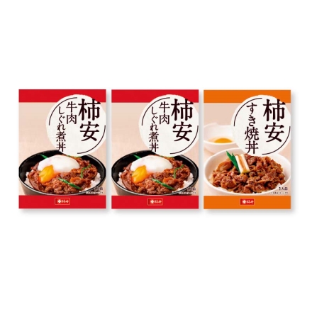 父の日 ＜柿安＞牛肉しぐれ煮丼・すき焼丼セット 牛肉しぐれ煮丼（野菜煮65g、牛肉煮50g）×2、すき焼丼（牛肉煮70g、野菜煮50g） ギフト プレゼント