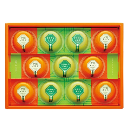 メロンゼリー食べ比べセット 夕張メロンゼリー90g×6、クラウンメロンゼリー90g×5