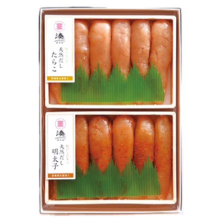 鰹節と昆布の天然だしたらこと明太子 鰹節と昆布の天然だしたらこ・鰹節と昆布の天然だし明太子 各150g