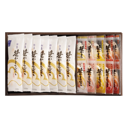 松かまの笹かまぼこ詰合せ 2 笹かまぼこ45g×7、真空笹かまぼこ(プレーン・クリームチーズ・紅鮭・まぐろ 各20g×2、牛たんチーズ22g×2)