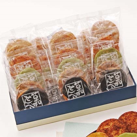 草加せんべいいろいろ 醤油・胡麻・海苔巻・抹茶・あおさ・唐辛子 各5枚