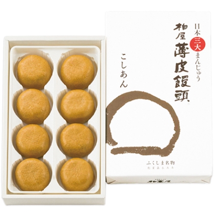 柏屋 薄皮饅頭 こしあん（手提袋付） 8個