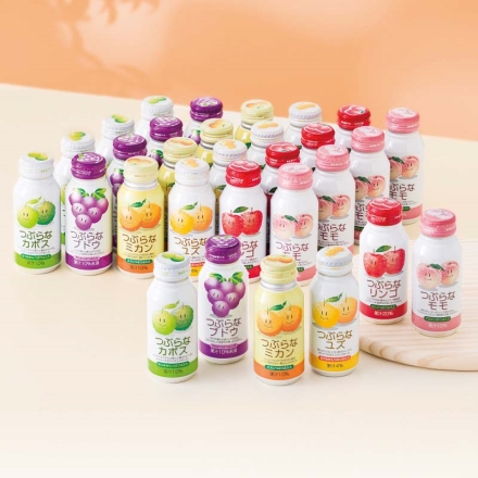 新つぶらなオールスターズ つぶらなカボス・つぶらなブドウ・つぶらなミカン・つぶらなユズ・つぶらなリンゴ・つぶらなモモ 各190ｇ×5