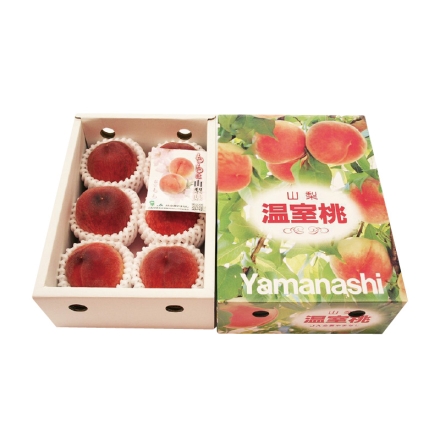 山梨県産 化粧箱入 ハウス桃 900g（5～6個）